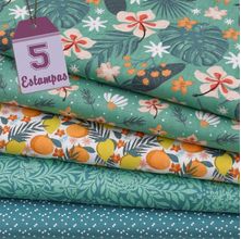 Kit de Tecido Summer Fresh Verde (30x70) 5 Estampas