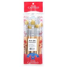 Kit de Pincéis para Stencil Castelo - 8 Unidades