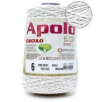 Barbante Apolo Brilho nº06 400g 8001 branco