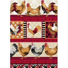 Tecido Estampado para Patchwork - Galos e Galinhas Cor 2592 (0,50x1,50)