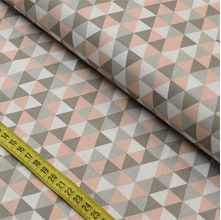 Tecido Estampado para Patchwork - Chevron Cinza e Rosa (0,50x1,40)