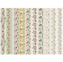 Tecido Estampado para Patchwork - Storia Stampa Fruits and Flowers : Flores Faixas (0,50x1,40)