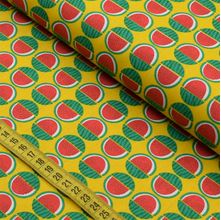 Tecido Estampado para Patchwork - Tropical Fruits : Melância Fundo Amarelo (0,50x1,40)