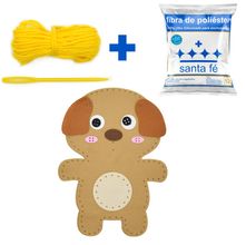 Kit Recorte em Feltro Santa Fé - Monstrinhos : Romeu Cachorro Caramelo
