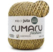 Fio de Juta Natural Cumaru Fashion Brilho Ouro 200g - 260 Metros