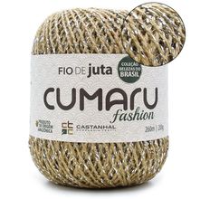 Fio de Juta Natural Cumaru Fashion Brilho Prata 200g - 260 Metros