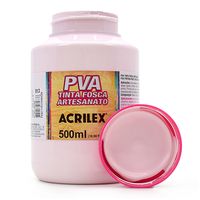 Tinta PVA Fosca para Artesanato 500ml - Acrilex 813 - rosa bebê