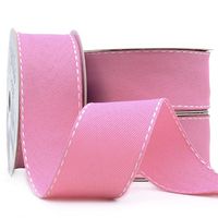 Fita para Laços Progresso N°09 Jeans com Pesponto - 38mm com 10 Metros 240 rosa