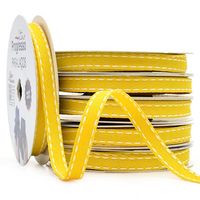 Fita para Laços Progresso N°02 Jeans com Pesponto - 10mm com 10 Metros 763 amarelo