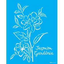 Stencil Opa 20 x 25 cm - Orgânico : Jasmin Gardênia - 3365