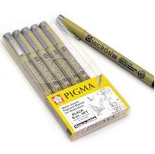 Kit Caneta Sakura Nankin Pigma Micron Preta - 6 Tamanhos de Pontas