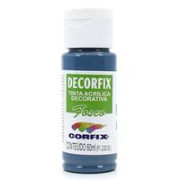 Tinta Decorfix Acrílica Fosco 60ml - Corfix 382 azul petróleo