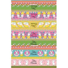 Tecido Estampado para Patchwork - Páscoa : Barrado Feliz Páscoa (0,60x1,50)