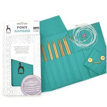 Kit de Agulhas Circulares Intercambiáveis Pony Bamboo