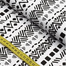 Tecido Estampado para Patchwork - África : Preto e Branco (0,50x1,40)