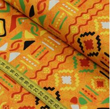 Tecido Estampado para Patchwork - África : Laranja (0,50x1,40)