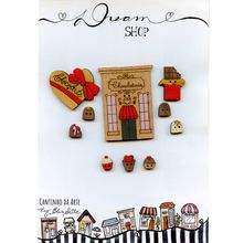 Kit Botão Patch Dream Shop Chocolateria - 10 Unidades