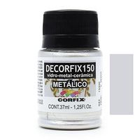 Tinta Decorfix 150 Metálico 37ml - Metal, Vidro e Cerâmica 391 branco metálico