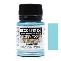 Tinta Decorfix 150 Metálico 37ml - Metal, Vidro e Cerâmica 406 azul tiffany