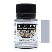 Tinta Decorfix 150 Metálico 37ml - Metal, Vidro e Cerâmica 392 prata