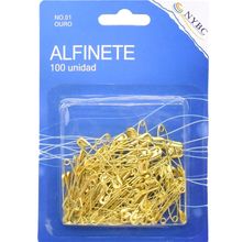 Alfinete de Segurança Ouro n°01 - 100 Unidades