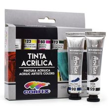 Tinta Acrílica Corfix - Estojo com 6 Bisnagas