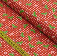 Tecido Estampado para Patchwork - Quitandinha : Cereja Xadrez Vermelho (0,50x1,40)