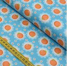 Tecido Estampado para Patchwork - Quitandinha : Laranja na Moldura (0,50x1,40)