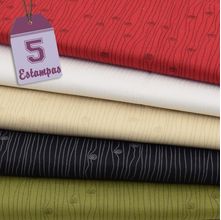 Kit de Tecido Spirale Branco e Preto (30x70) 5 Estampas