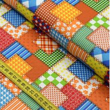 Tecido Estampado para Patchwork - Festa Junina : Patch Junino Fundo Azul (0,50x1,40)