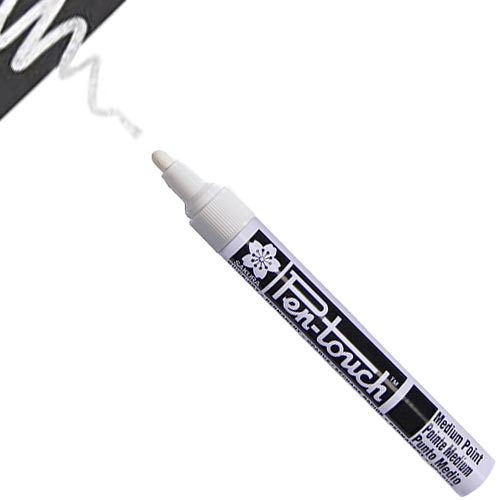 Caneta Marcador Permanente Pen Touch Ponta 1.0mm Sakura Cor Branco