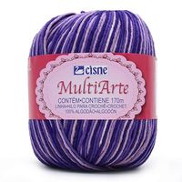 Barbante Cisne MultiArte Multicolor 150g - Saldão 108 mesclas tons de roxo