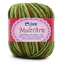 Barbante Cisne MultiArte Multicolor 150g - Saldão 268 mesclas verde e marrom