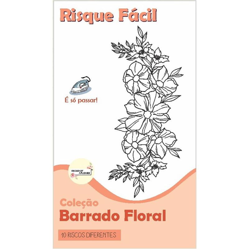 Apostila de Riscos e Desenhos Para Pintura em Tecido por Márcia Caires Vol  4 - Bazar Horizonte