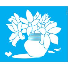 Stencil Opa 20 x 25 cm - Vaso Flor Açafrão do Prado - 3400