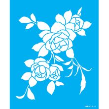 Stencil Opa 20 x 25 cm - FLOR ROSAS II - 3392
