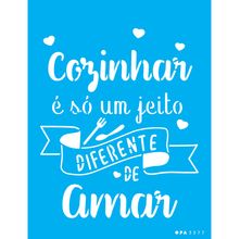 Stencil Opa 15 X 20 cm - Frase Cozinhar Com Amor - 3377