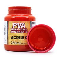 Tinta PVA Fosca para Artesanato 250ml - Acrilex 507 - vermelho fogo