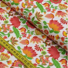 Tecido Estampado para Patchwork - Art Nouveau : Floral Medio Fundo Branco (0,50x1,40)