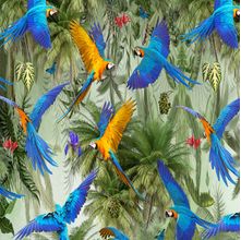 Tecido Estampado para Patchwork - Pantanal : Araras Azul e Amarela (0,50x1,40)