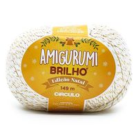 Fio Amigurumi Brilho Natal Círculo 80g 8001 branco