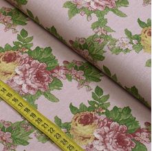 Tecido Estampado para Patchwork - Secret Garden : Millyta Vergara Rosas Grande Fundo Rose (0,50x1,40)