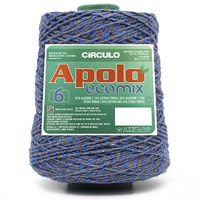 Barbante Apolo Ecomix nº06 600g 2775 cinza com azul bic