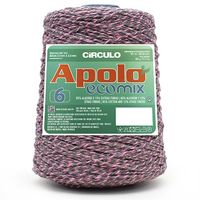Barbante Apolo Ecomix nº06 600g 3182 cinza com rosa