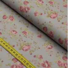 Tecido Estampado para Patchwork - Millyta La Vie En Rose : Rosas Media Cinza (0,50x1,40)