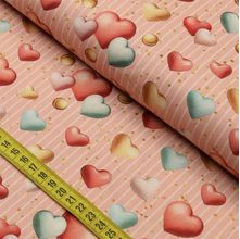 Tecido Estampado para Patchwork - Amor De Cupcakes : Corações Rose (0,50x1,40)
