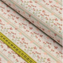 Tecido Estampado para Patchwork - Borboletando : Borboletas no Jardim Rose (0,50x1,40)