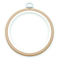 Bastidor Flexível para Bordado Redondo Bege - Nurge     13,5cm