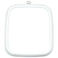 Bastidor Flexível para Bordado Quadrado Branco - Nurge 23,0x25,0 cm