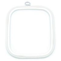 Bastidor Flexível para Bordado Quadrado Branco - Nurge 18,0x20,0 cm